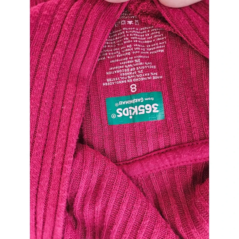 365 Kids Garanimals Ribbed Hoodie Pink Love Pullover‎ Girls Size 8